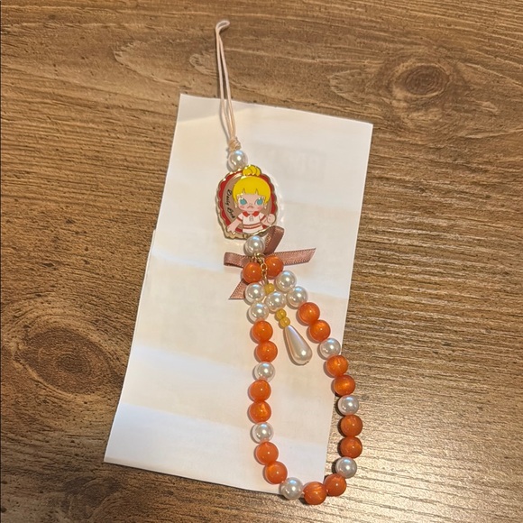 Pop Mart Molly Orange and White Beaded Keychain - energetic girl - Picture 1 of 4